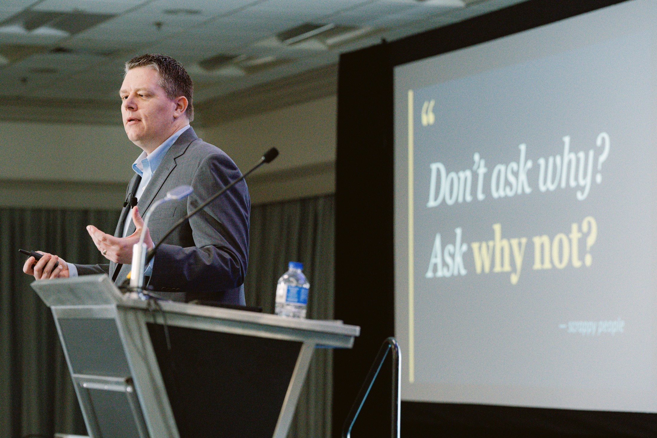 Stuart Butler presenting on stage